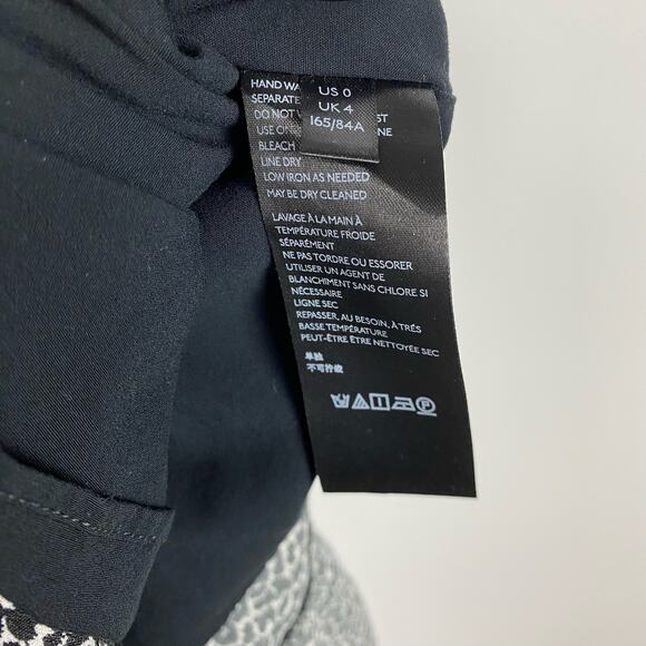 By Anthropologie Animal Print Sundress Ruffle Black and White Womens Size 0 - Picture 7 of 12